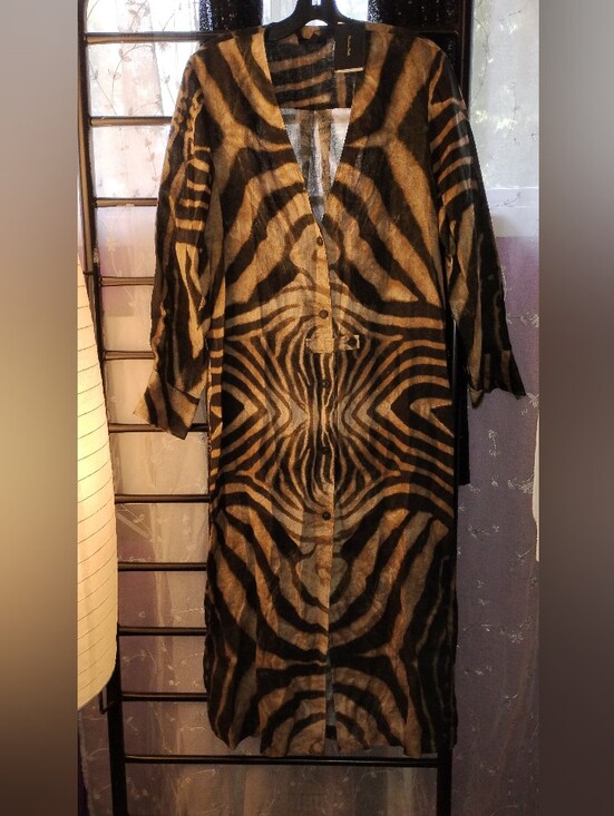 Massimo Dutti Dresses & Skirts - Massimo Dutti 100% Linen Zebra Print Dress. Black And Brown. New With Tags. M